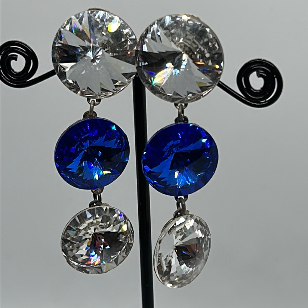 Wendy Gell Swarovski Crystals Dangling Earrings